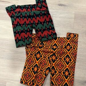 Luloroe bundle winter colors, leggings. Excellent use condition.